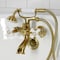 Kingston Brass Tub Wall Mount Clawfoot Tub Faucet with Hand Shower, Brushed Brass KS265PXSB - alternate 3